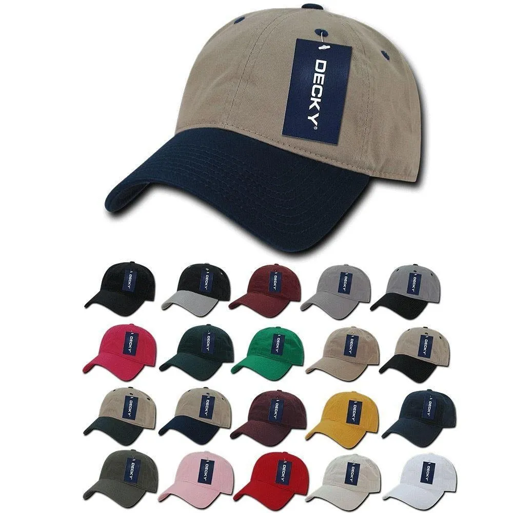 1 Dozen Decky Washed Cotton Polo Low Crown 6 Panel Dad Caps Hats Wholesale Lot