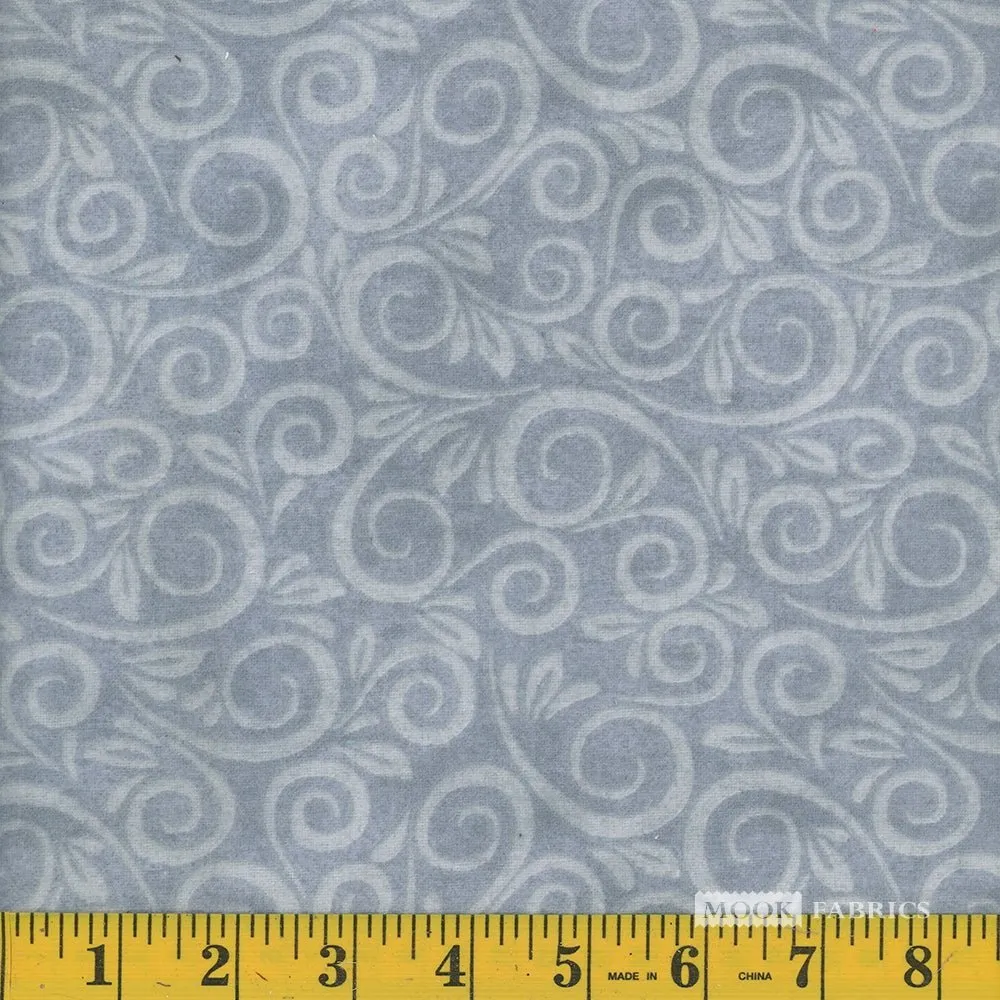 108" Wide Swirl Light Gray Cotton Flannel Yardage | Mook Fabrics