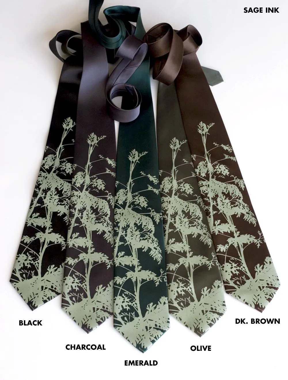 Absinthe Necktie. Wormwood Plant Tie