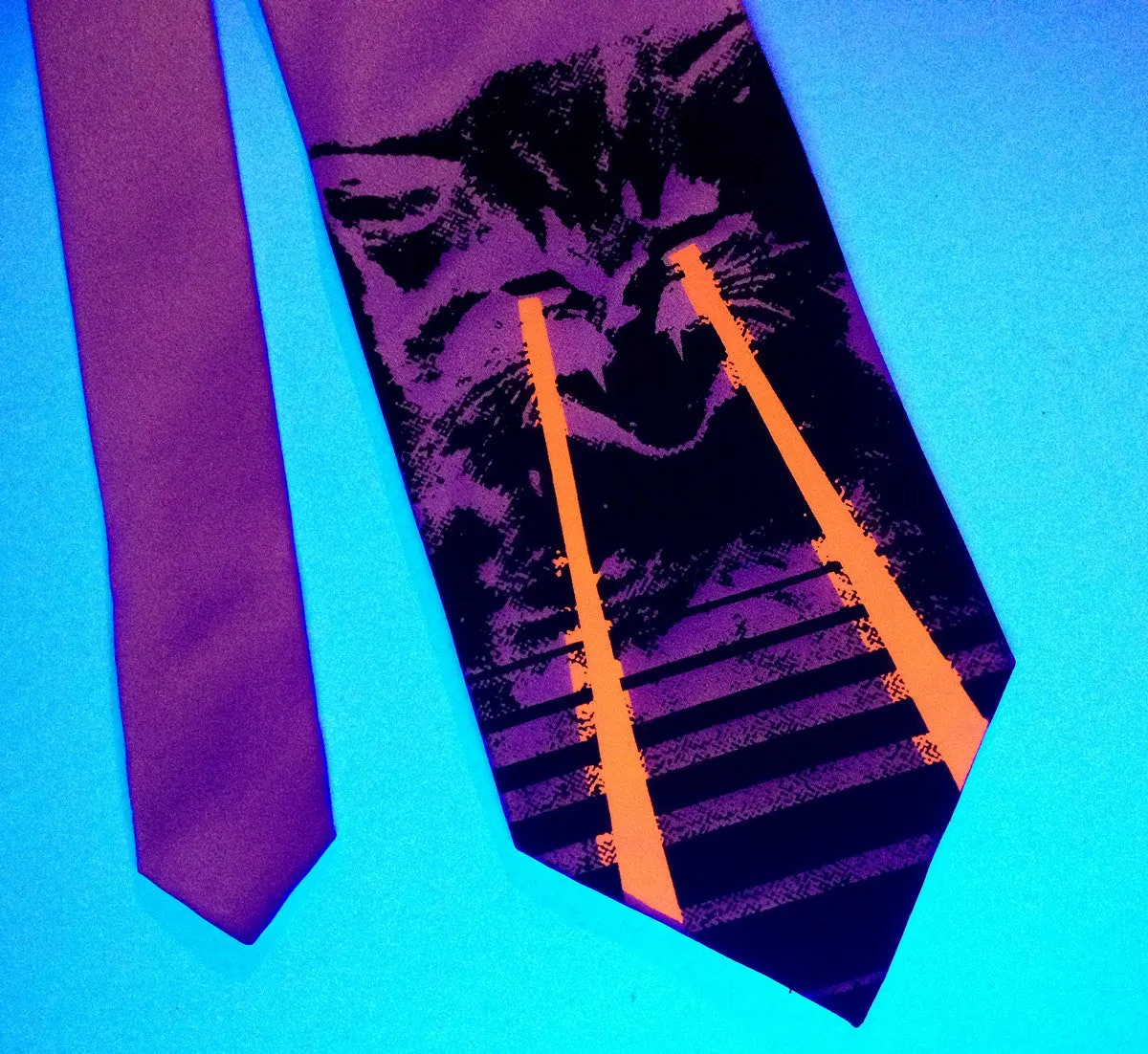 Angry Raving Laser Kitten Silk Necktie