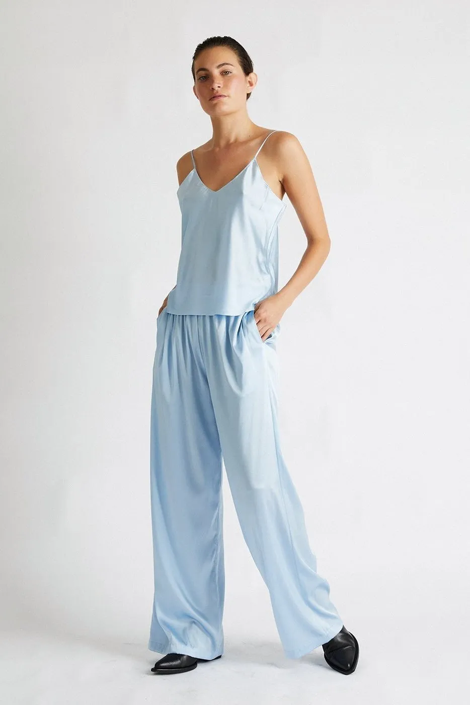   Beryll Cami Silk Top | Baby Blue