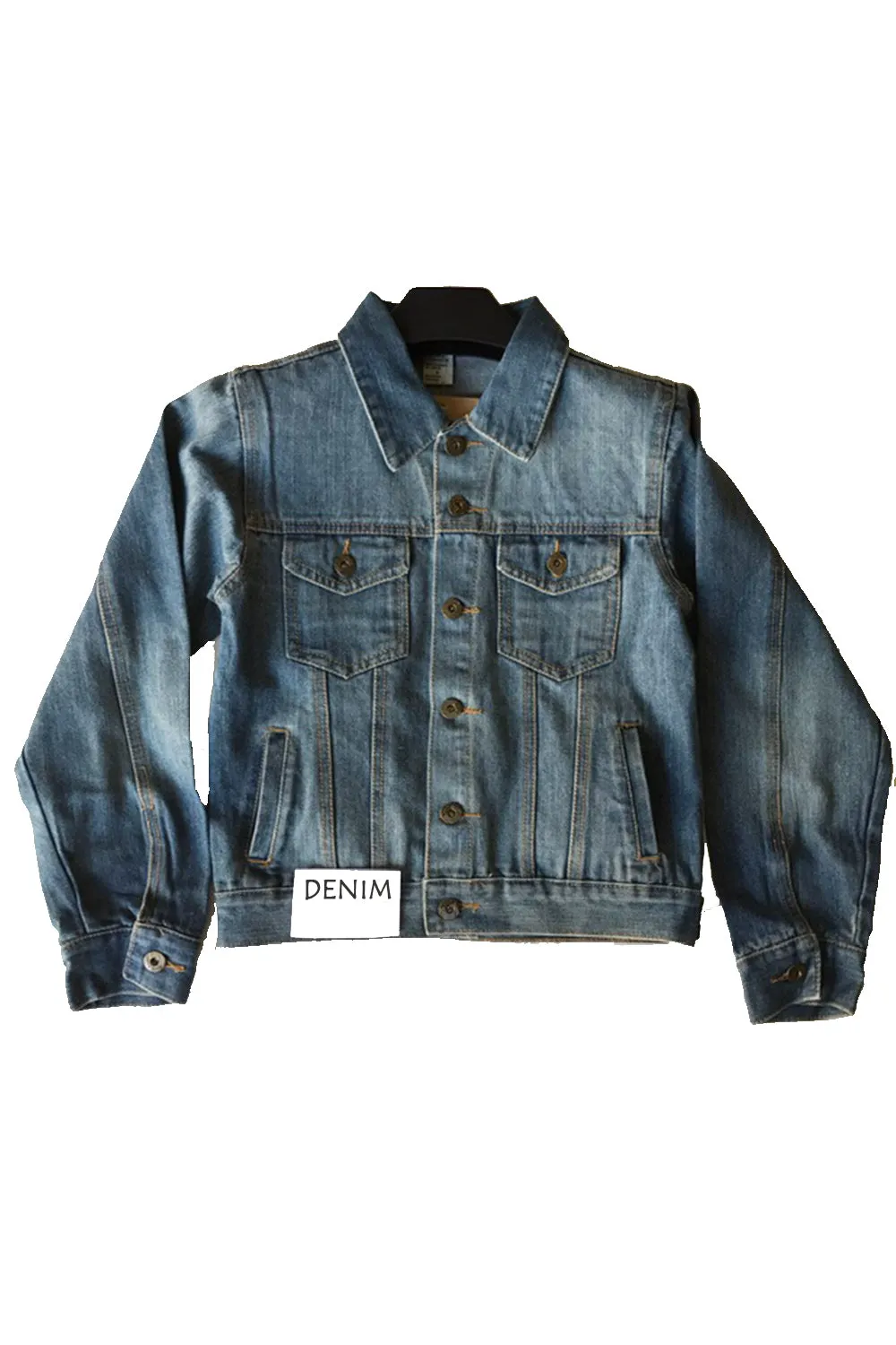 Boys Trendy Button Down Denim Jacket Wash