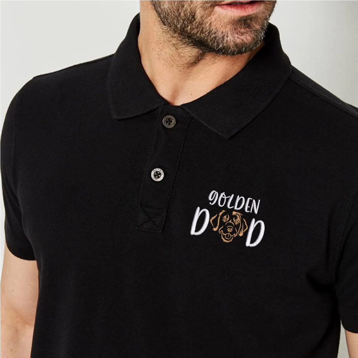 Custom Golden Retriever Dog Dad Embroidered Polo Shirt, Personalized  Polo Shirt with Dog Name, Gifts for Golden Retriever Lovers