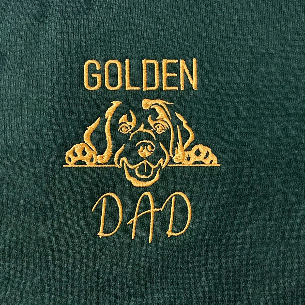 Custom Golden Retriever Dog Dad Embroidered Polo Shirt, Personalized Polo Shirt with Dog Name, Perfect Gifts for Golden Retriever Lovers