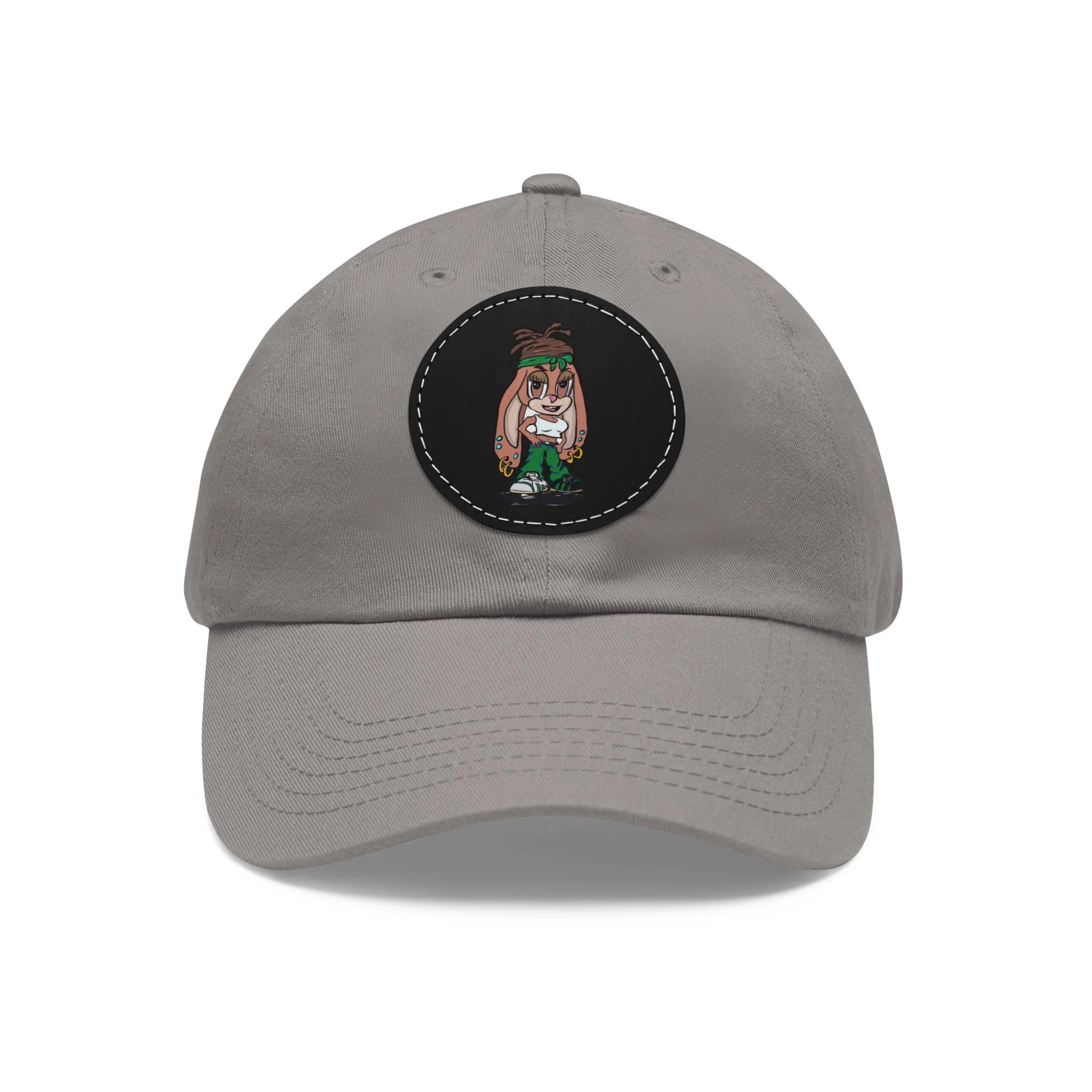 Dad Hat with Leather Patch (Round)