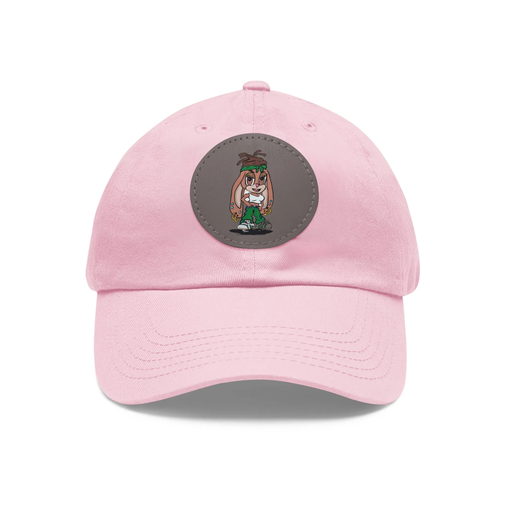 Dad Hat with Leather Patch (Round)