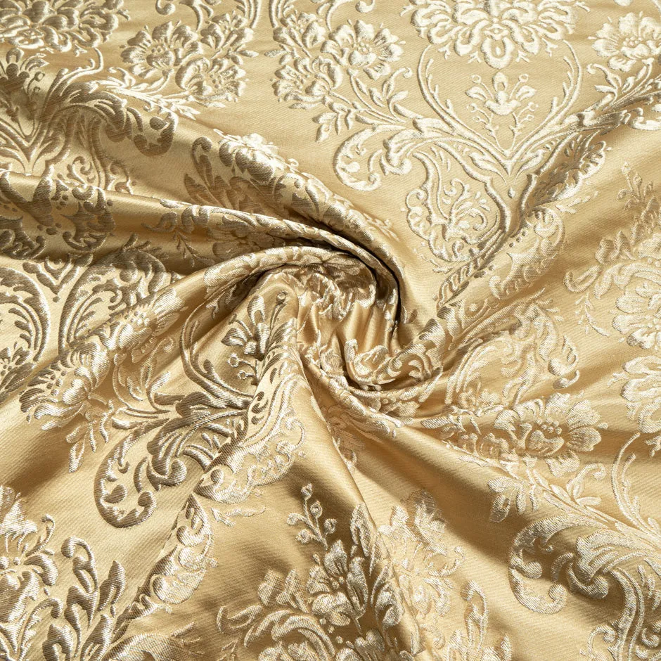 Deep Gold Silk Blend Baroque Brocade