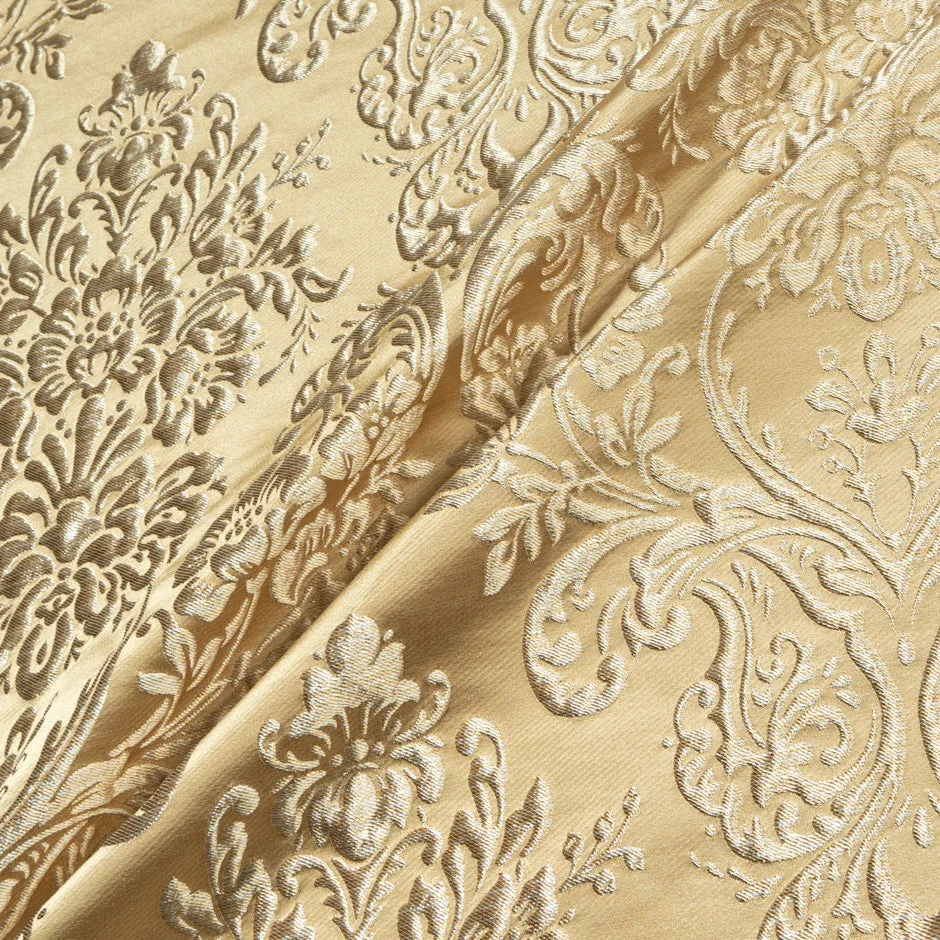 Deep Gold Silk Blend Baroque Brocade