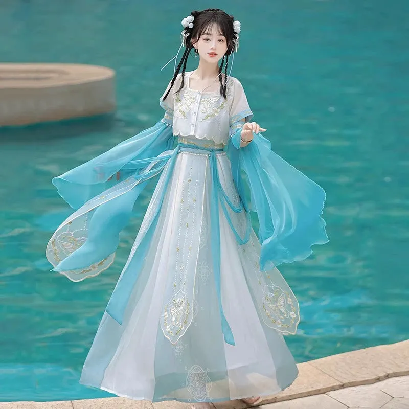 Dunhuang Fairies, Feitian Style Hanfu, Aquamarine 碧水