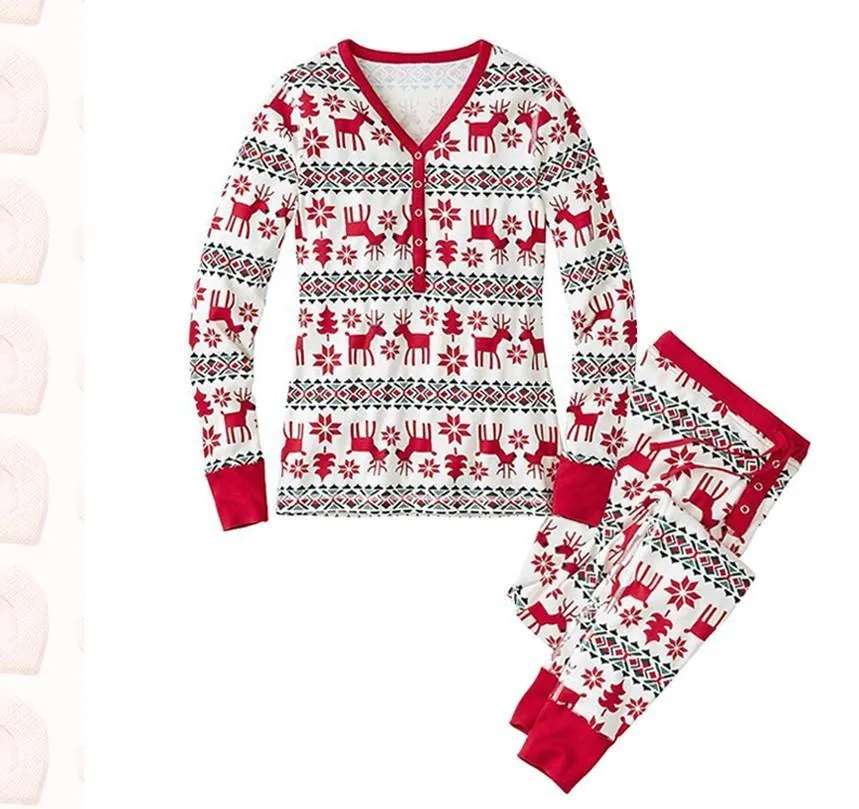 Family Christmas pajams printing set Xmas family suit -4