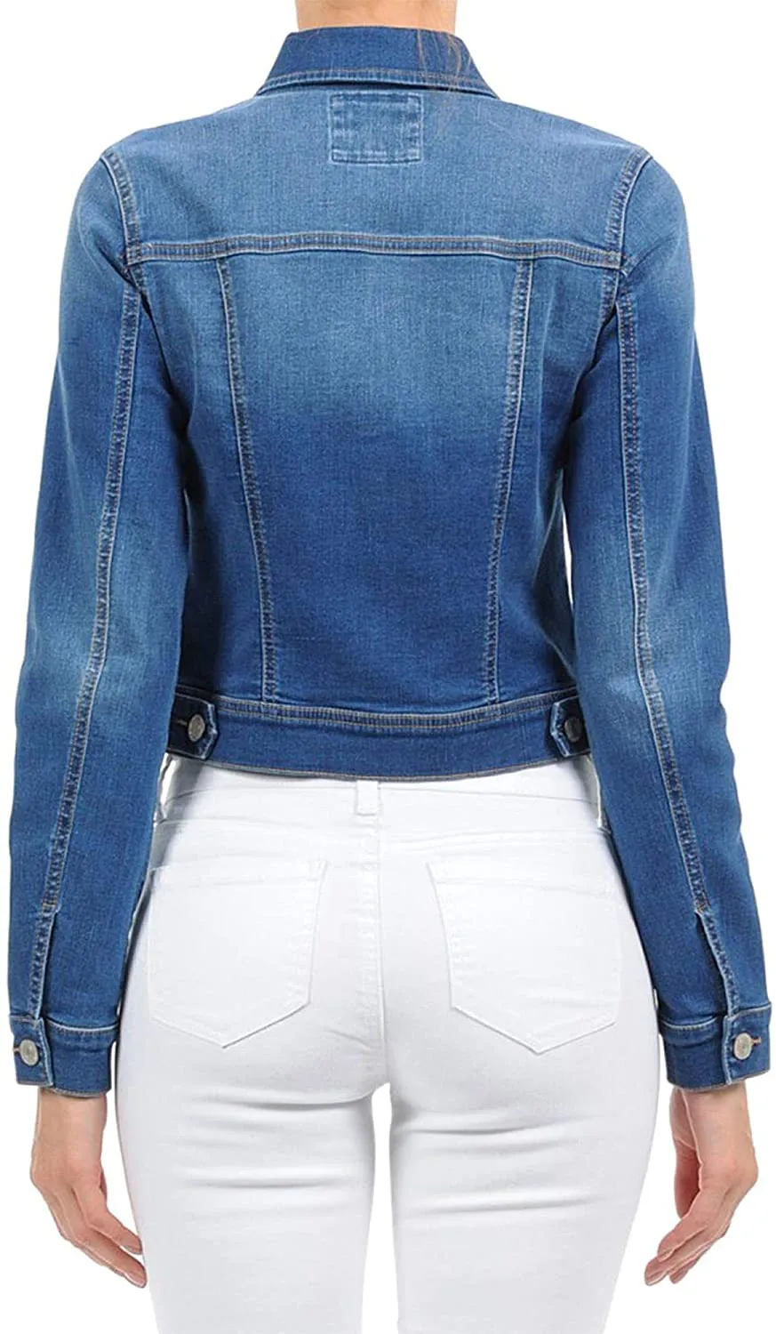 FashionMille Women Classic Casual Stretch Fit Denim Jean Jacket