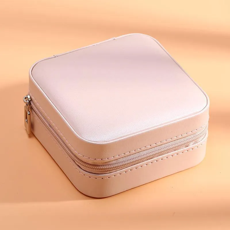 Jewelry Storage Box Portable Earrings Ring PU Leather Holders Case