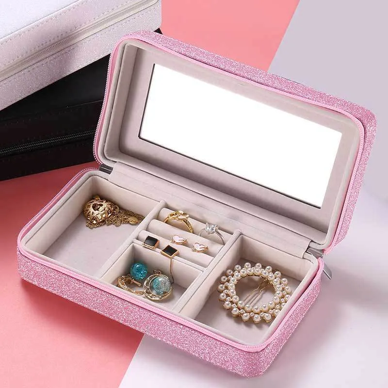 Jewelry Storage Box Portable Travel Earring Ring Multi-Functional   Holders Case