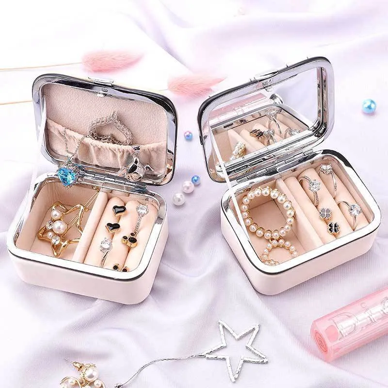 Jewelry Storage Box Portable Travel Earrings Earring Ring   Holders Case