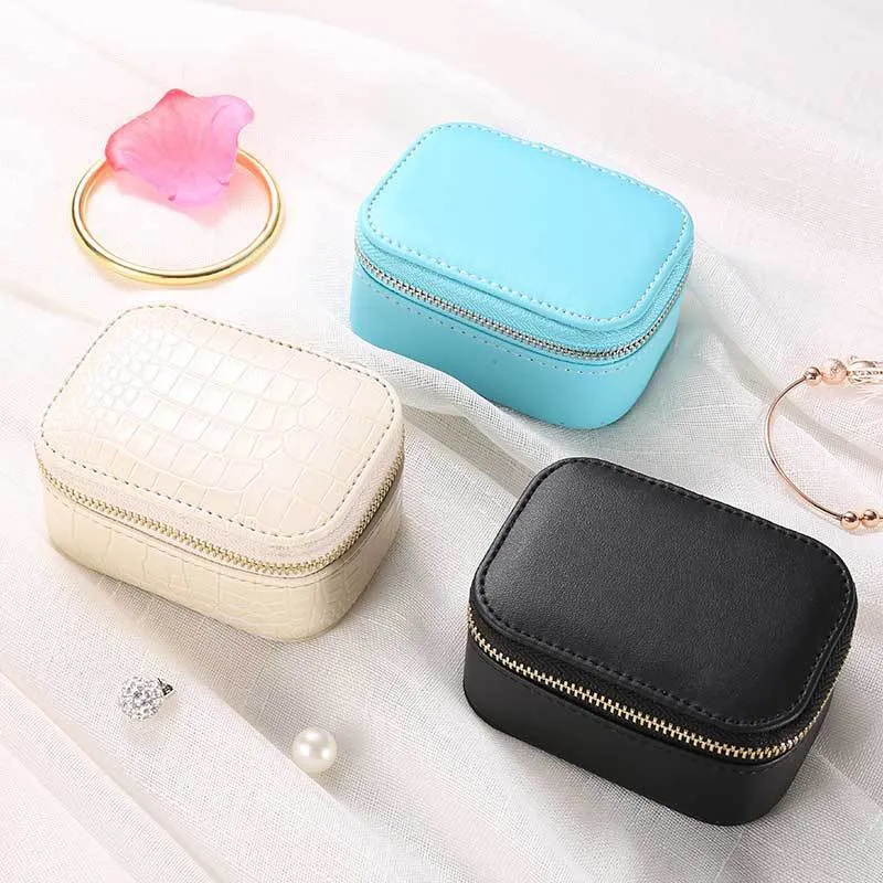 Jewelry Storage Box PU Leather Travel Portable Holders Case