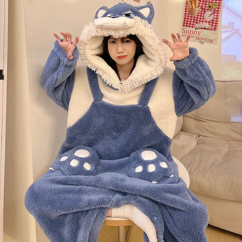 Kawaii Pajamas Jumpsuits Winter Sleepwear Warm Animal Unisex Cosplay Onesie