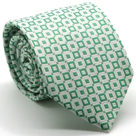 Mens Dads Classic Green Geometric Pattern Business Casual Necktie & Hanky Set Y-6