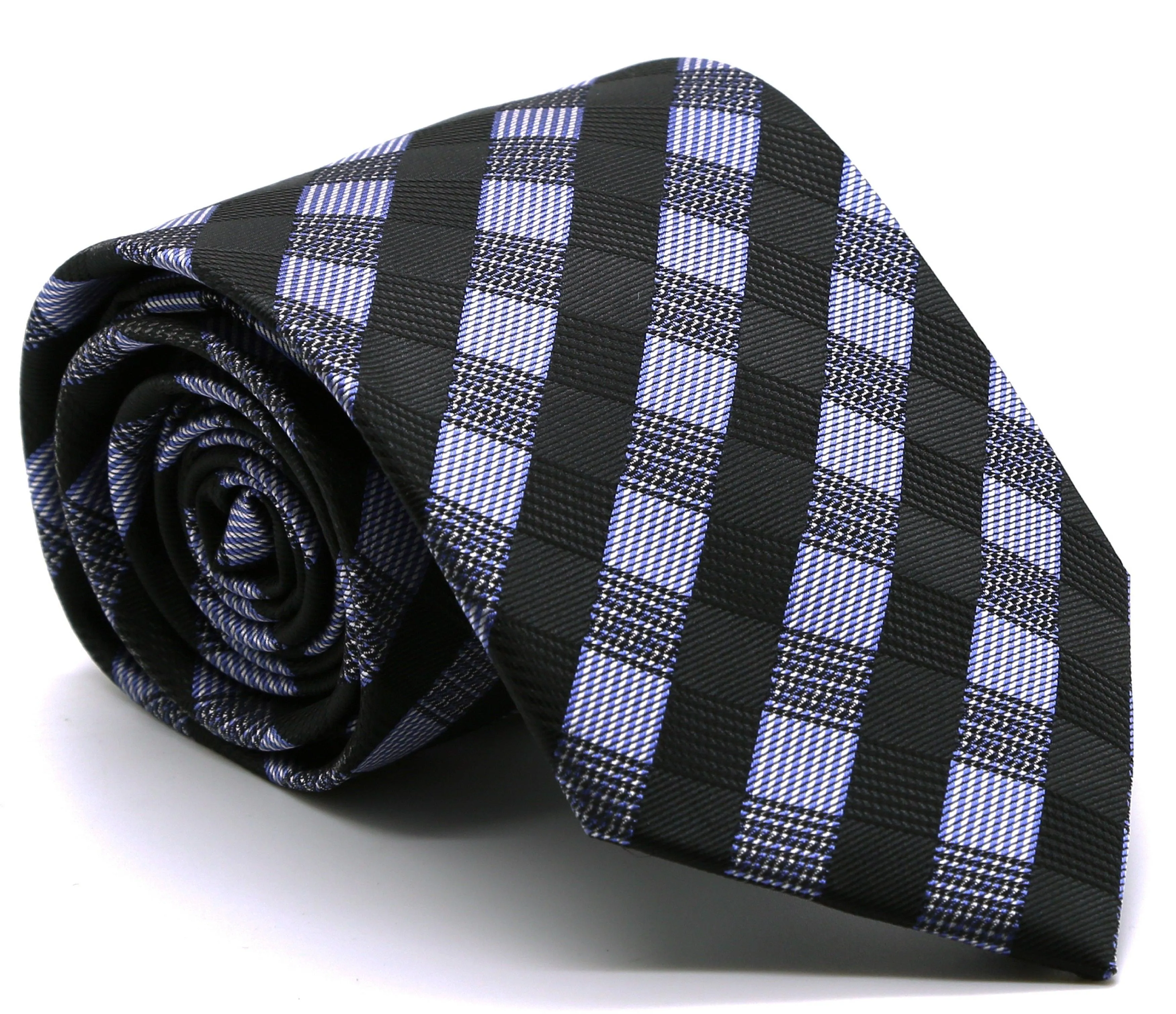 Mens Dads Classic Navy Stripe Pattern Business Casual Necktie & Hanky Set L-6