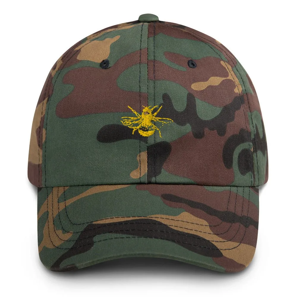 More Options/Bee bumblebee detailed embroidery 100% cotton twill cap hat save the bees insect bug