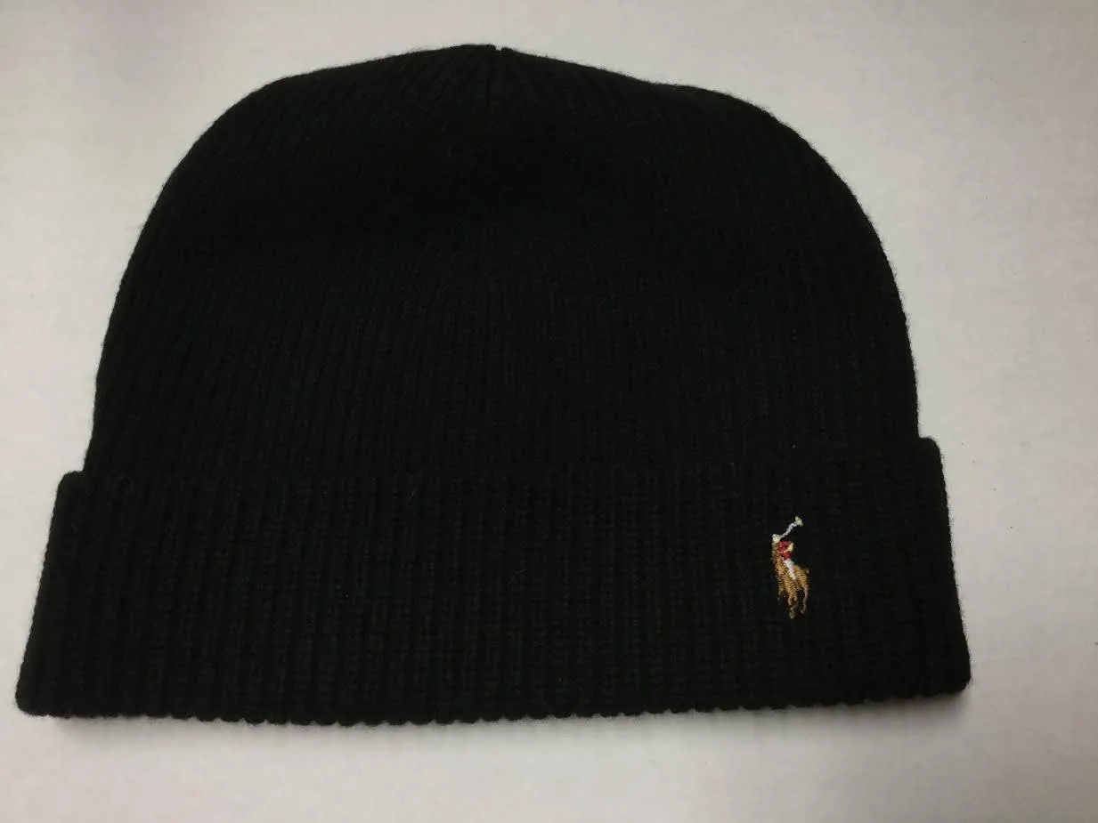 NWT POLO RALPH LAUREN BLACK WOOL SMALL PONY SKULLY