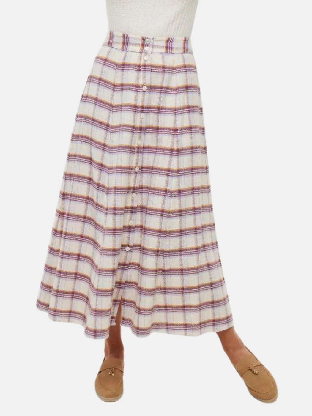 Plaid Midi Skirt