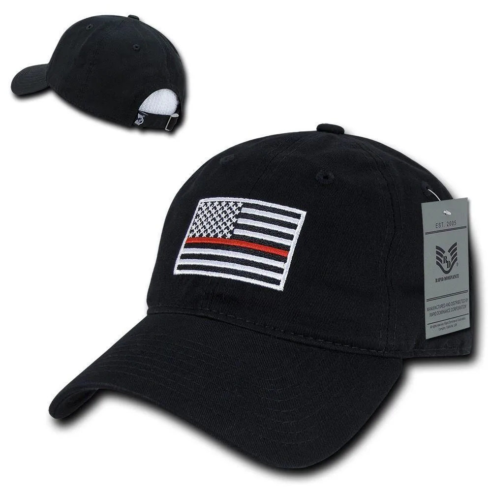 Rapid Dominance Ems Fire Department Thin Red Line US Flag Baseball Dad Caps Hats