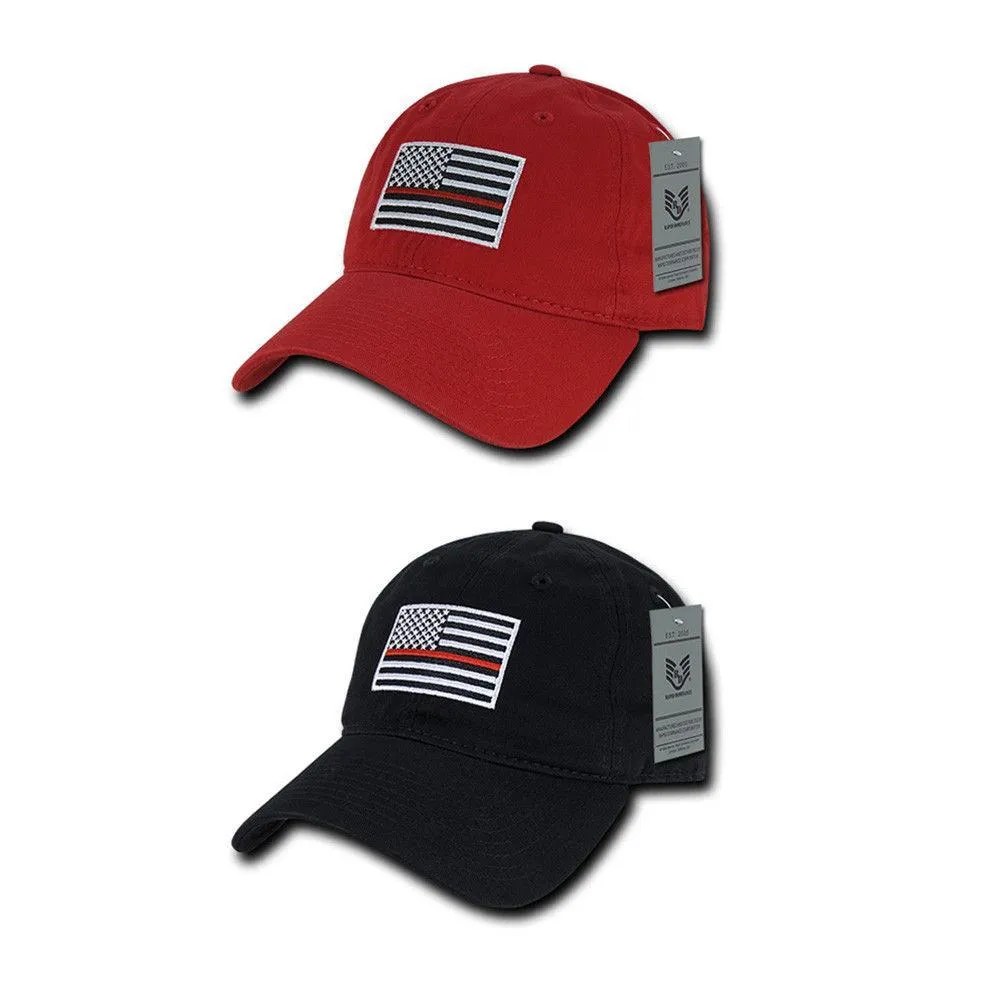 Rapid Dominance Ems Fire Department Thin Red Line US Flag Baseball Dad Caps Hats