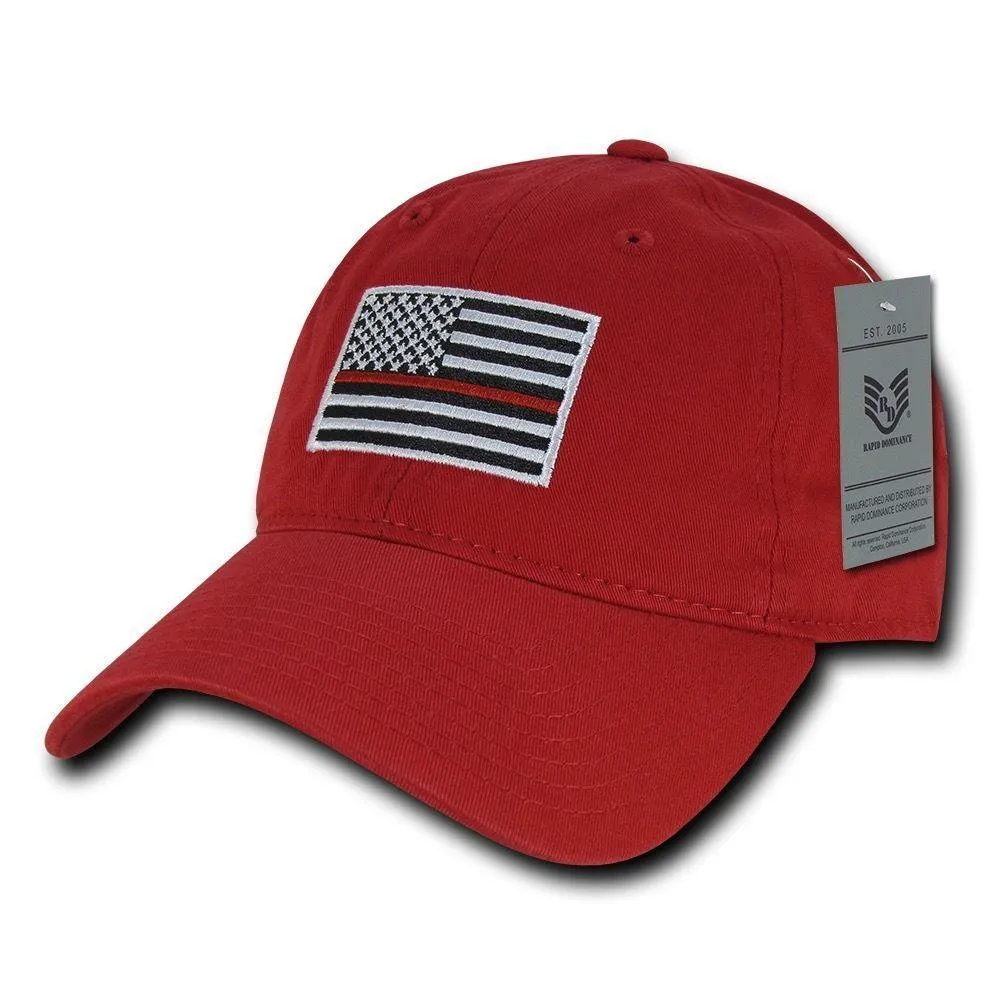 Rapid Dominance Ems Fire Department Thin Red Line US Flag Baseball Dad Caps Hats