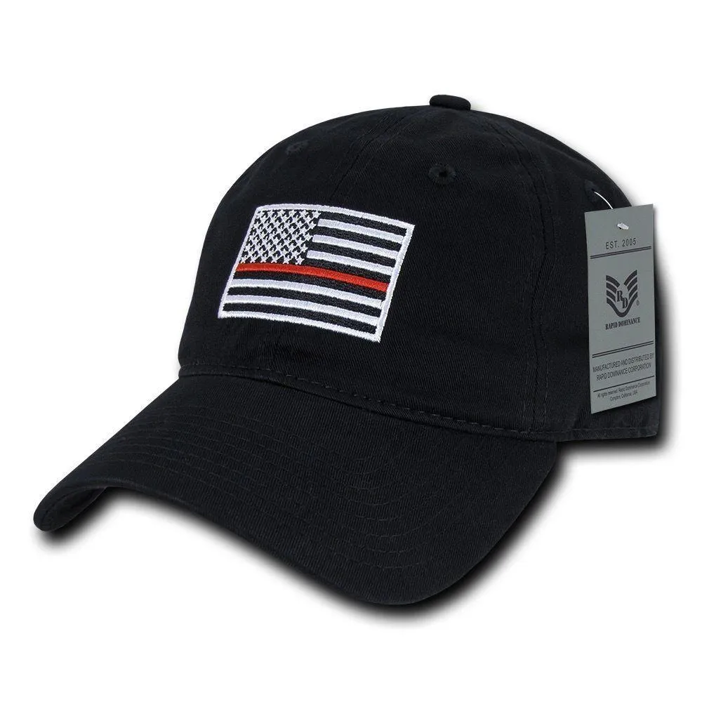 Rapid Dominance Ems Fire Department Thin Red Line US Flag Baseball Dad Caps Hats