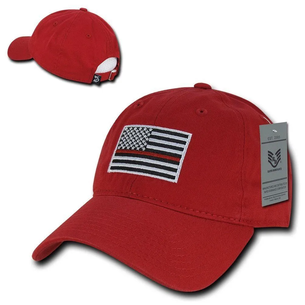 Rapid Dominance Ems Fire Department Thin Red Line US Flag Baseball Dad Caps Hats