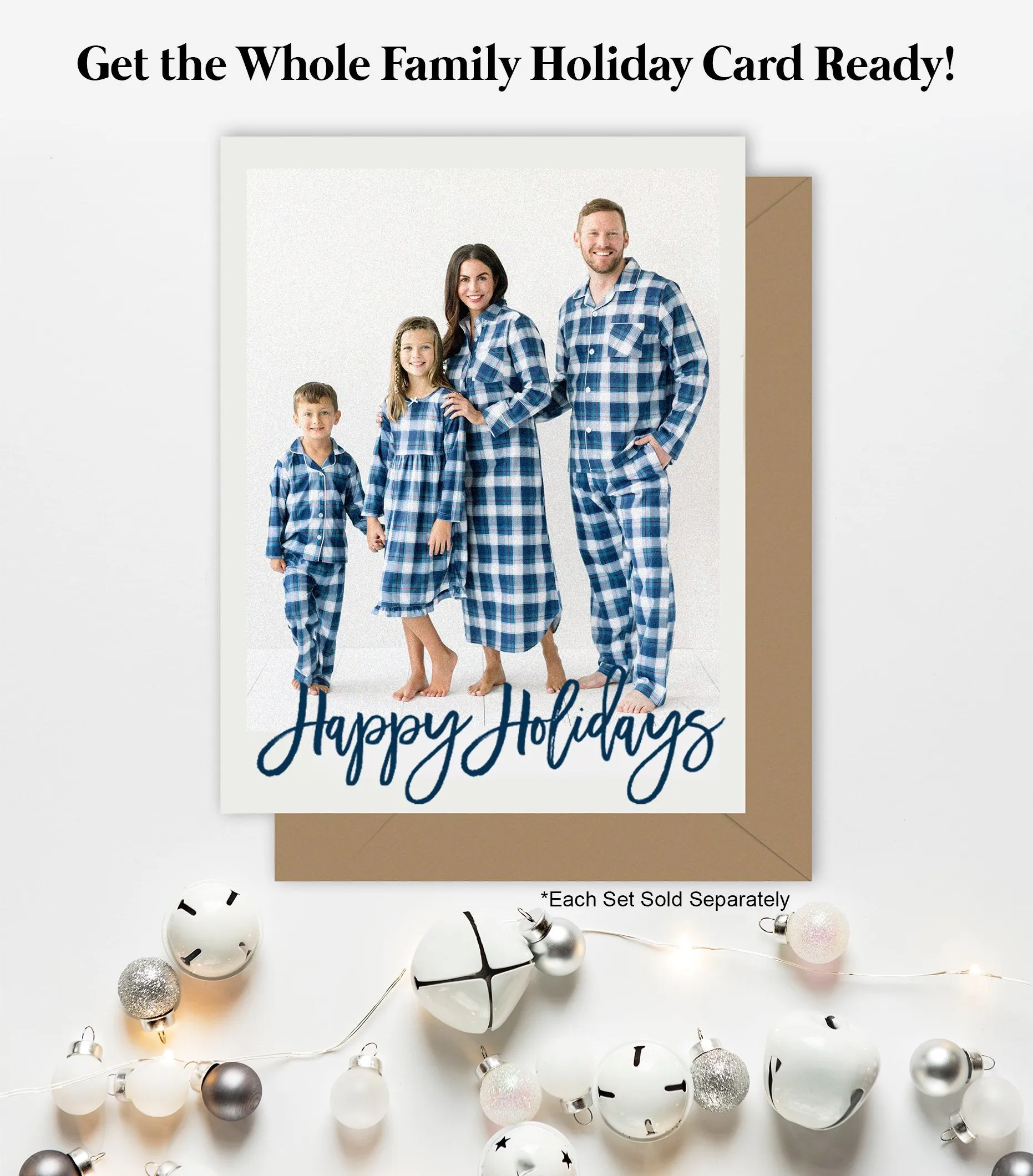 SleepytimePjs Christmas Family Matching Blue Plaid Flannel Pajamas for The Family