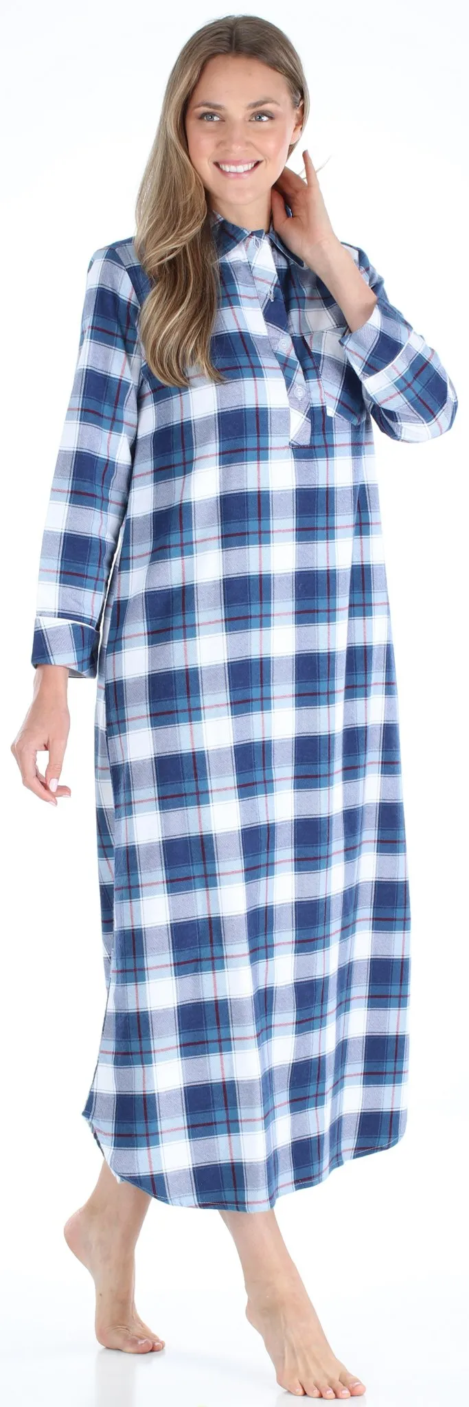 SleepytimePjs Christmas Family Matching Blue Plaid Flannel Pajamas for The Family