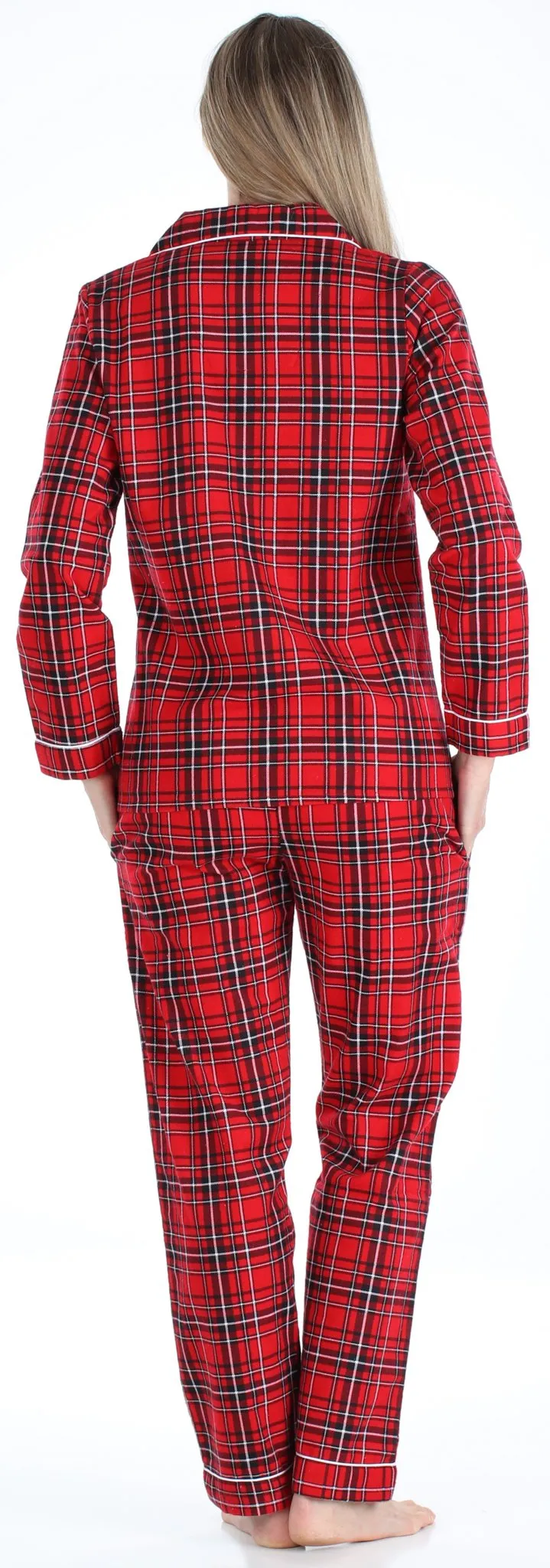 SleepytimePJs Family Matching Red Plaid Flannel Thermal Pajamas for the Family