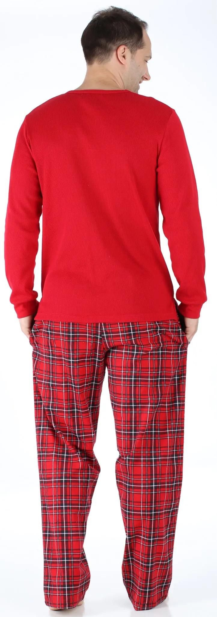 SleepytimePJs Family Matching Red Plaid Flannel Thermal Pajamas for the Family