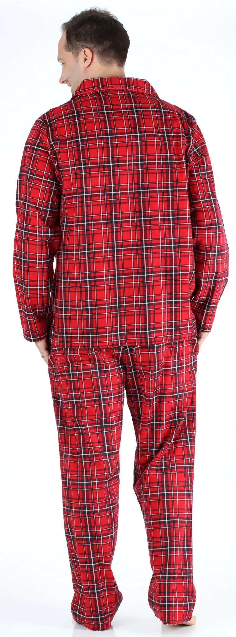 SleepytimePJs Family Matching Red Plaid Flannel Thermal Pajamas for the Family