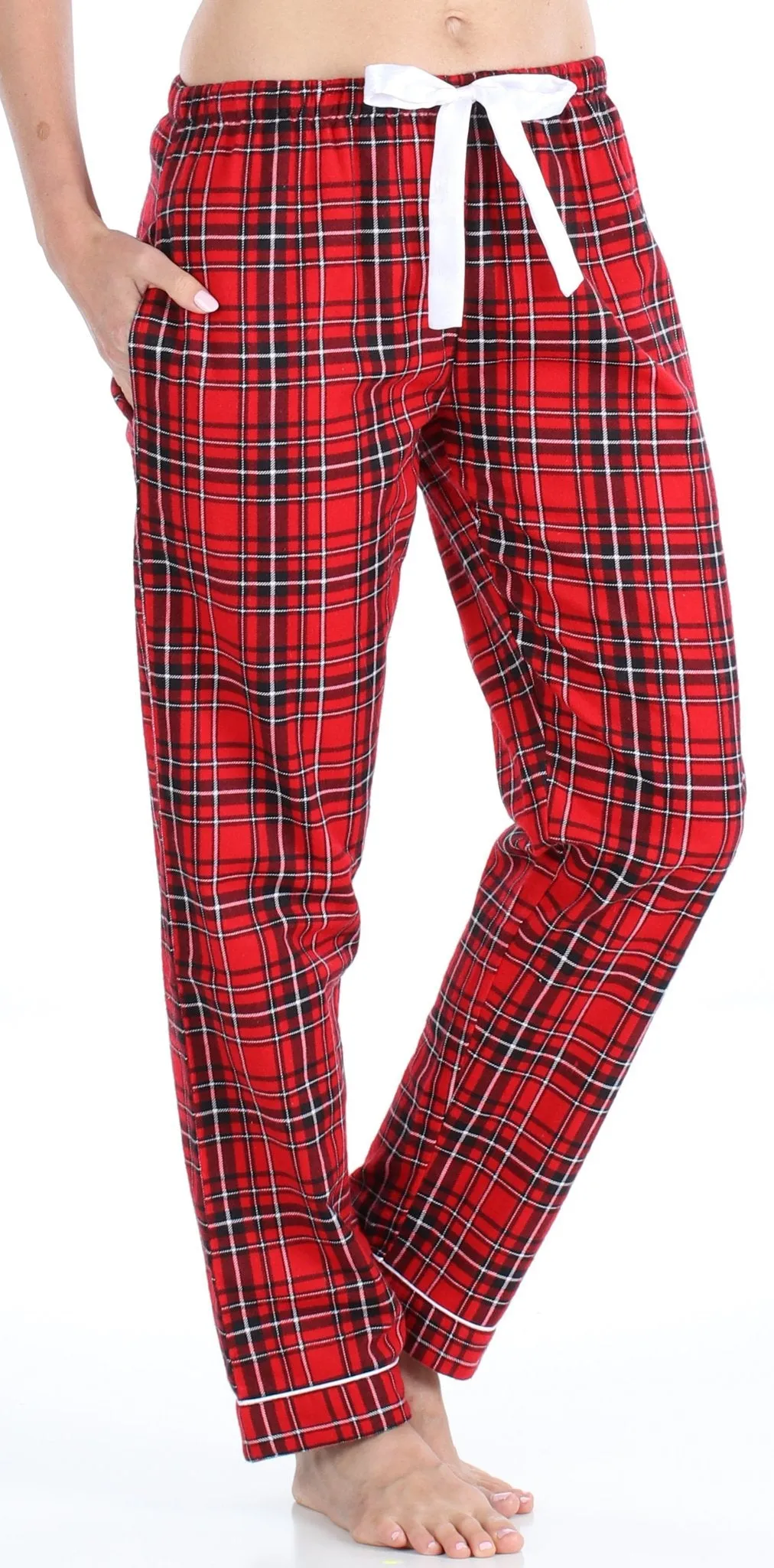 SleepytimePJs Family Matching Red Plaid Flannel Thermal Pajamas for the Family