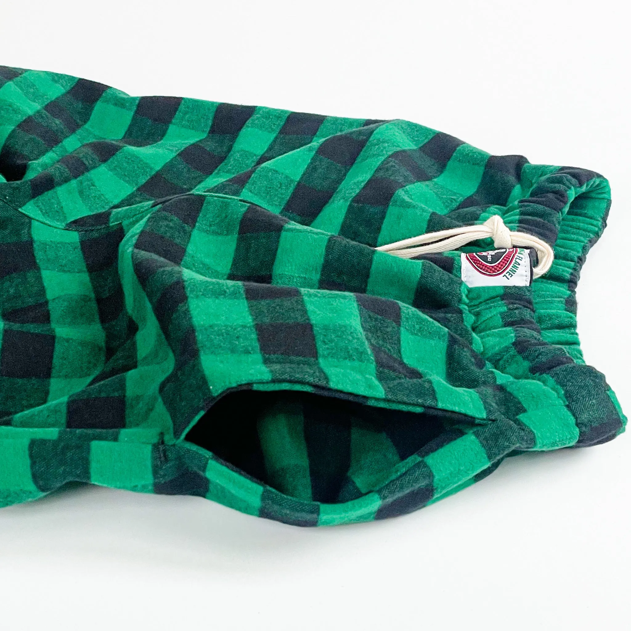 Unisex Flannel Lounge Pants - Green Black Buffalo Check