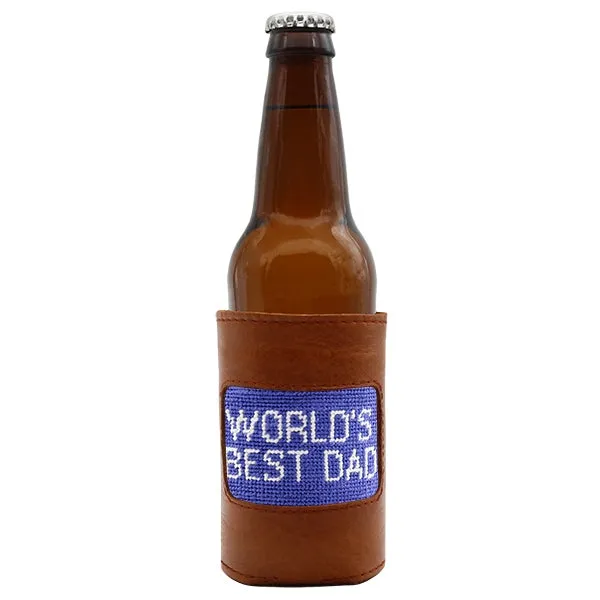 World's Best Dad Needlepoint Bottle Cooler